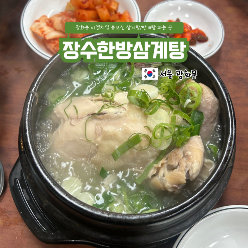 광화문 세종문화회관 근처 삼계탕/반계탕 식당 장수한방삼계탕 : 초복날 이열치열 몸보신 내....