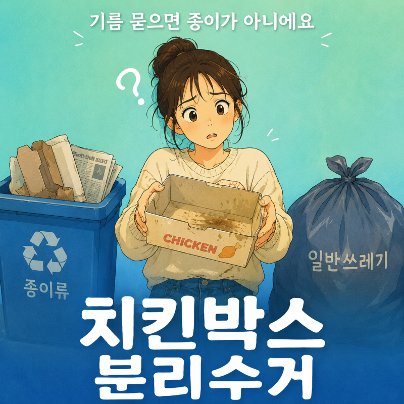 치킨박스 분리수거 기름 묻으면 종이일까 쓰레기일까?