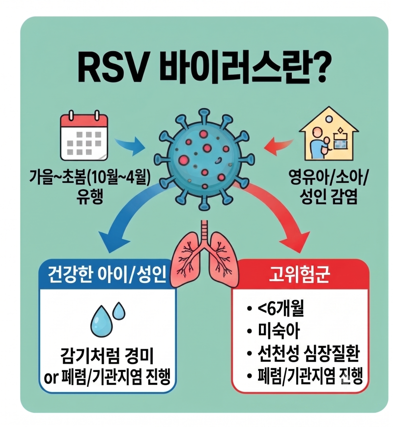 RSV 바이러스 증상 총정리｜감기와 차이점부터 신생아 입원 기준까지