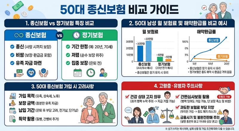 시니어 종신보험 비교 전 확인할 사망보험금·보험료·환급률