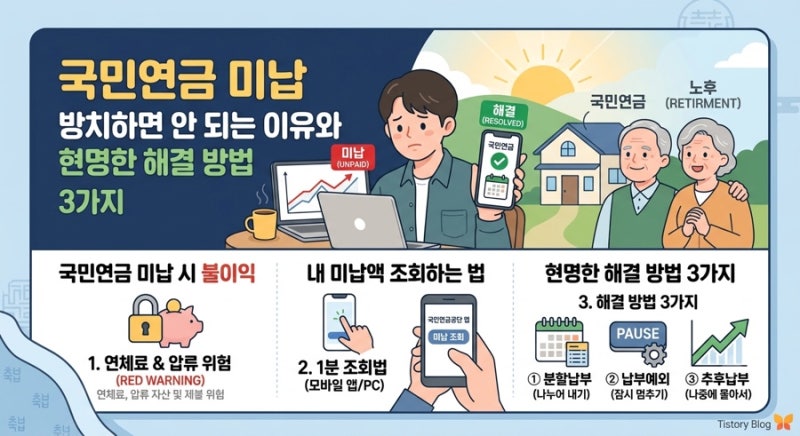국민연금 미납 방치하면 안 되는 이유! 조회법 및 분할납부 해결 가이드✔️