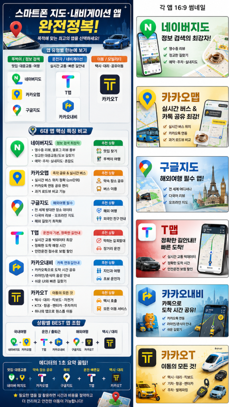 스마트폰 지도·내비게이션 앱 완전정복