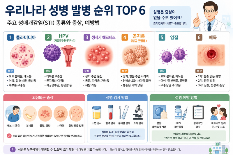우리나라 성병 발병 순위?