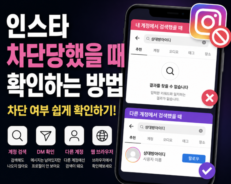 인스타 차단당했을 때 확인하는 방법, 상대방이 나를 차단했는지 알아보는 법