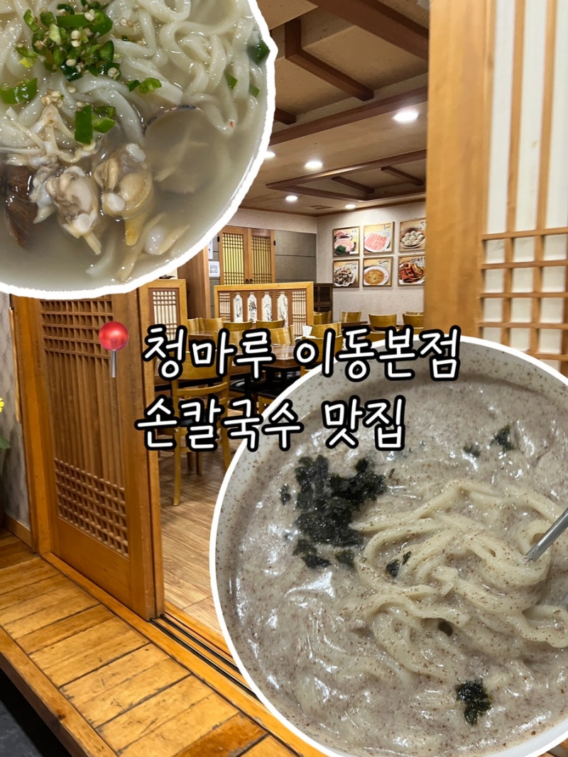 [포항 이동] 칼국수 맛집 청마루 들깨칼국수 바지락칼국수 에 만두까지 추천...