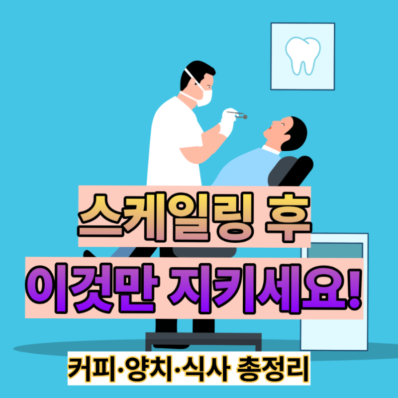 스케일링 후 주의사항 총정리! 커피·식사·양치 언제부터 가능할까?