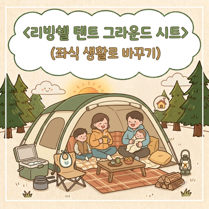 리빙쉘 텐트 그라운드 시트(매트), 방수포 후기(좌식 캠핑, 텐트 전실)-(feat.고파미르 TN600)