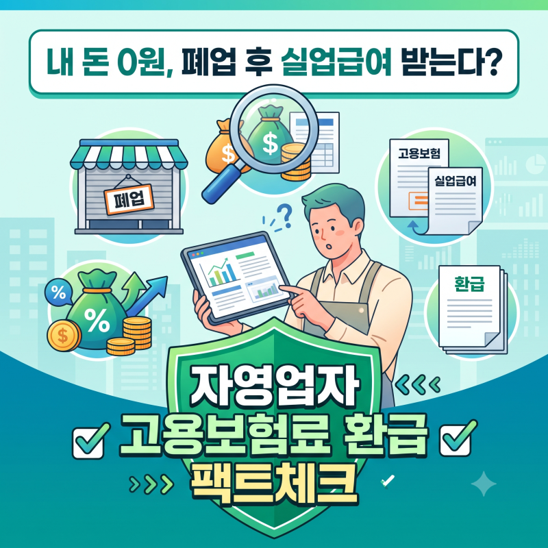 "내 돈 0원으로 폐업 후 실업급여 받는다?" 자영업자 고용보험료 환급 팩트체크