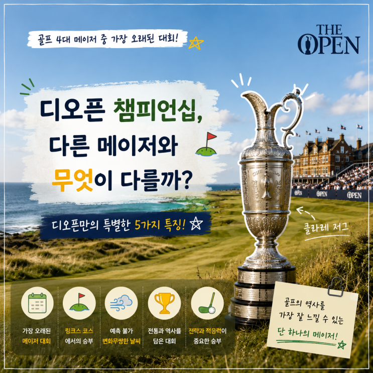 <b>디오픈 챔피언십</b>, 다른 메이저와 무엇이 다를까?