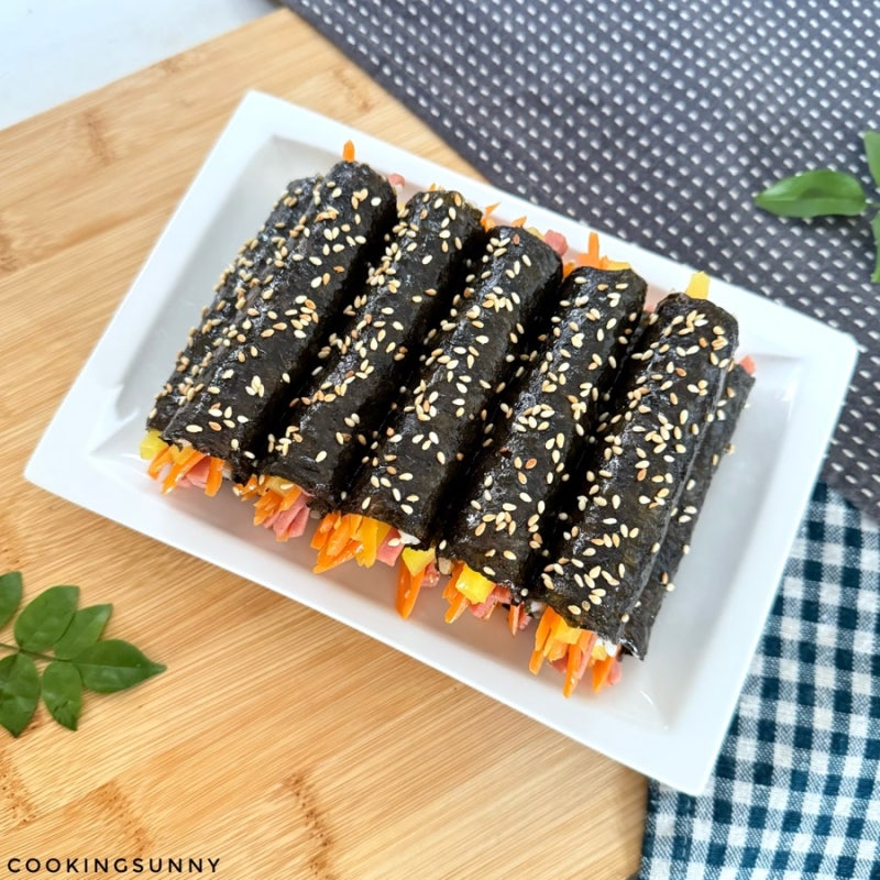 딱 3가지 재료만 넣어도 정말 맛있는 간단 햄 꼬마김밥 만들기 간단한김밥 도시락싸기 아이....