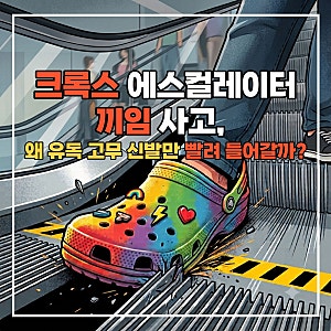 크록스 에스컬레이터 끼임 사고, 왜 유독 고무 신발만 빨려 들어갈까?