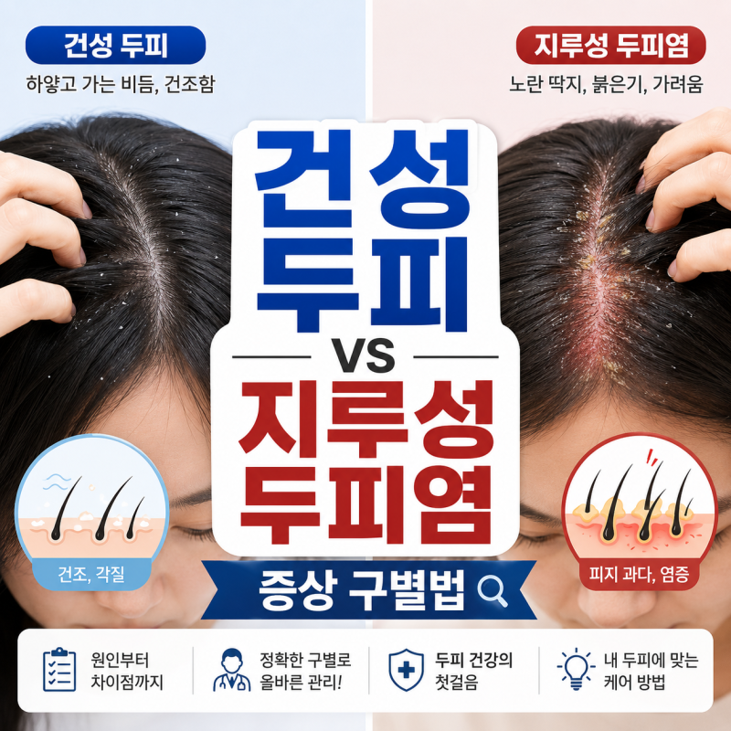 건조해서 가려운 줄 알았는데… 건성 두피 vs 지루성 두피염 증상 구별법