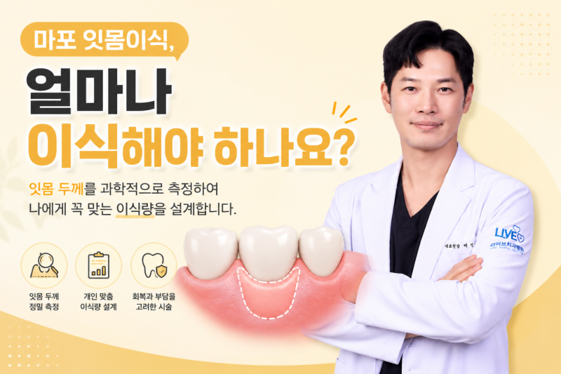 마포 잇몸이식, 얼마나 해야 할까? 잇몸퇴축 수술, 치아 뿌리 노출 시린이 치료