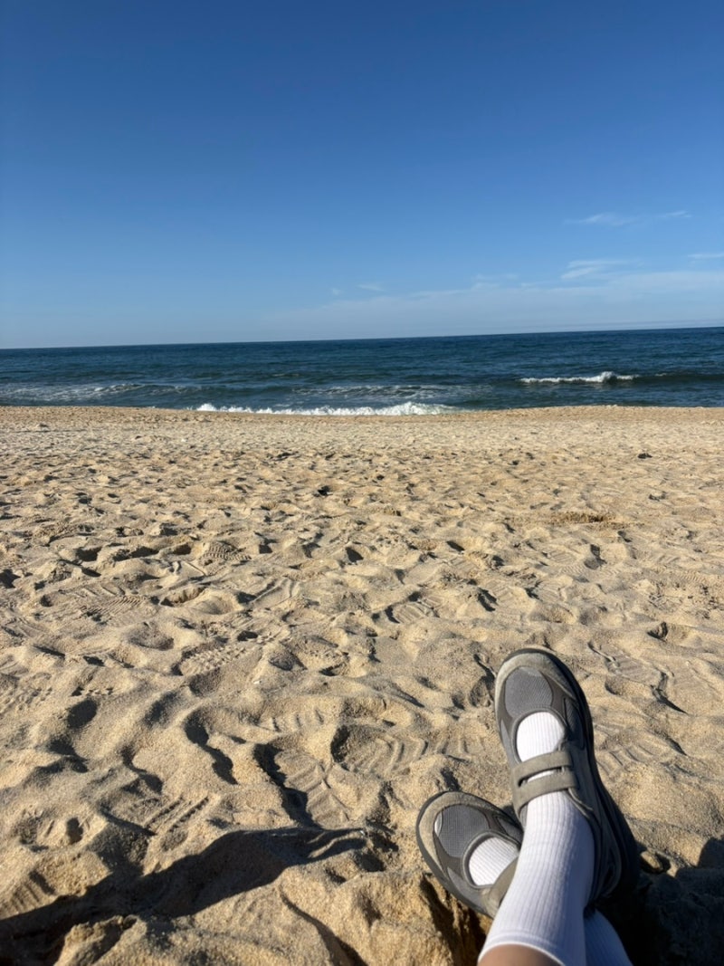 강릉여름여행 :) 닭강정(강릉닭강정, 베니닭강정), 오징어순대 포장하고 강문해변, 머슬비치,....