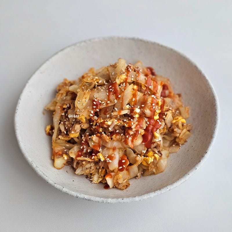 고추 참치 맛이 나는 매콤 양배추참치볶음밥 레시피 다이어트 볶음밥
