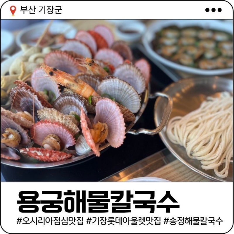 오시리아 맛집 | 용궁해물칼국수 - 기장 롯데아울렛 근처 해물가득 조개전골 후기