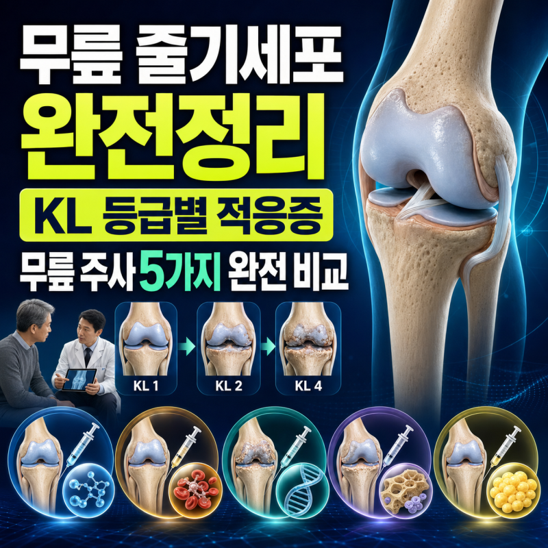 무릎 줄기세포 완전정리 | KL 등급별 적응증과 무릎 주사 5가지 완전 비교