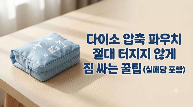 [여행템연구소] 공항에서 지퍼 터져 오열한 썰: 다이소 압축 파우치 솔직 후기
