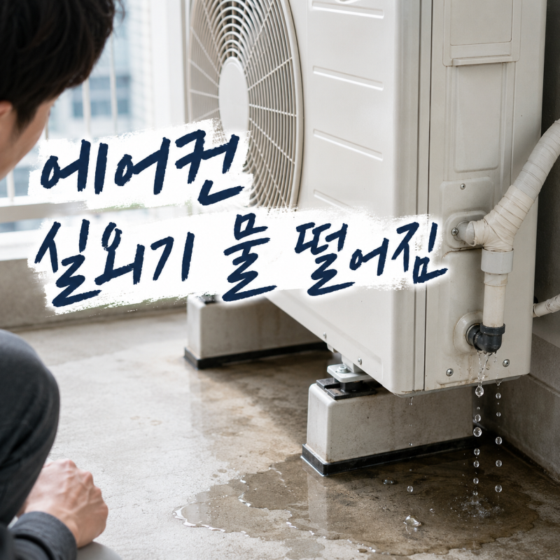 에어컨 실외기 물 떨어짐 원인 배관 결로 정상인지 확인했어요
