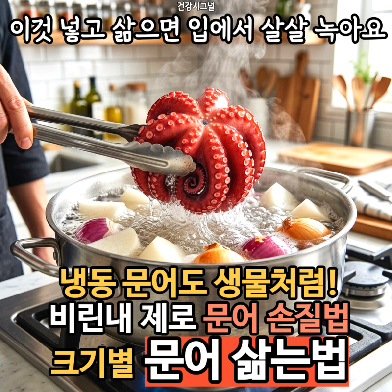 문어 삶는법, 절대 질기지 않게 5분 만에 탱글하게 삶는 비법