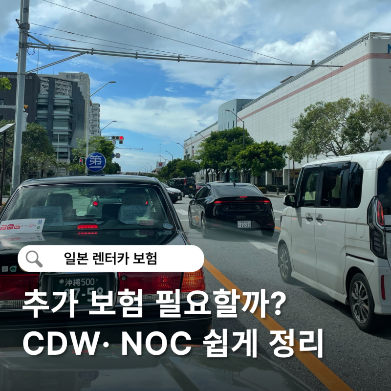 일본 렌터카보험 꼭 가입해야 할까? 기본보험 CDW, NOC 차이 쉽게 정리