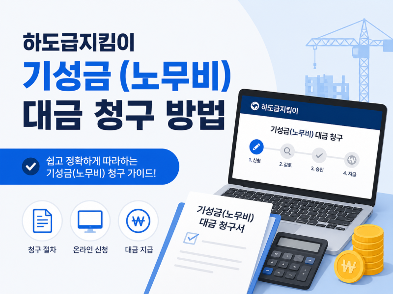하도급지킴이 기성금 (노무비) 대금 청구 방법 실무 정리 하수급인 하도급 기준 청구 순서 ....