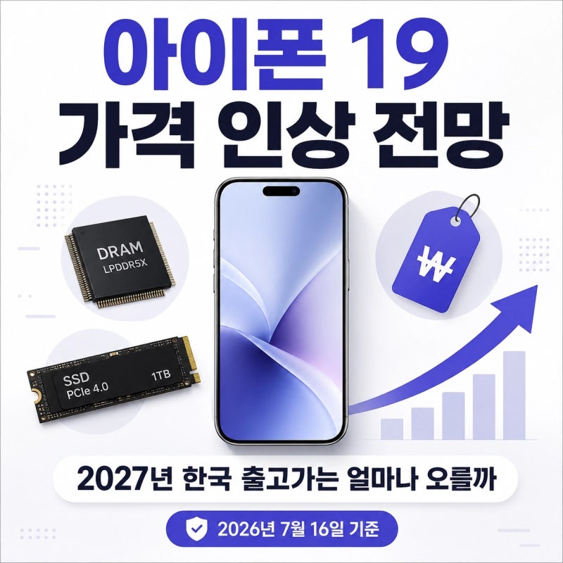아이폰 19 가격 인상 전망, 2027년 한국 출고가는 얼마나 오를까