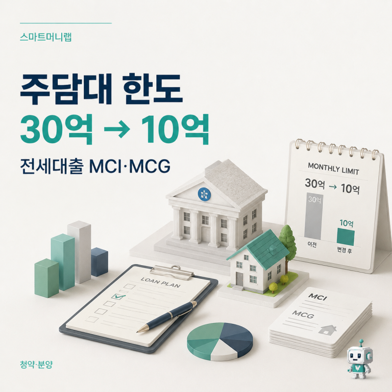 우리은행 주담대 한도 축소 30억에서 10억, 전세대출 MCI MCG까지 총정리
