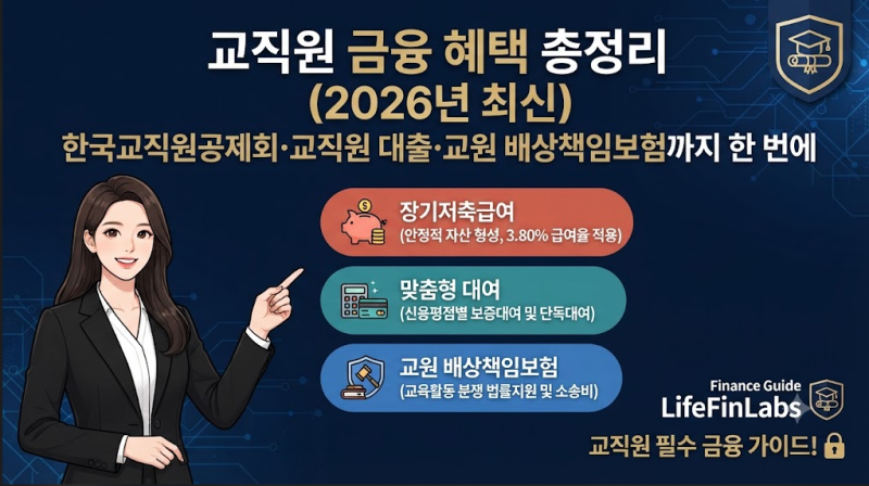 교직원 금융 혜택 총정리(2026년 최신): 한국교직원공제회·교직원 대출·교원 배상책임보험까....