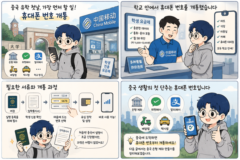 중국 유학 첫날 해야 할 일 : 휴대폰 번호 개통