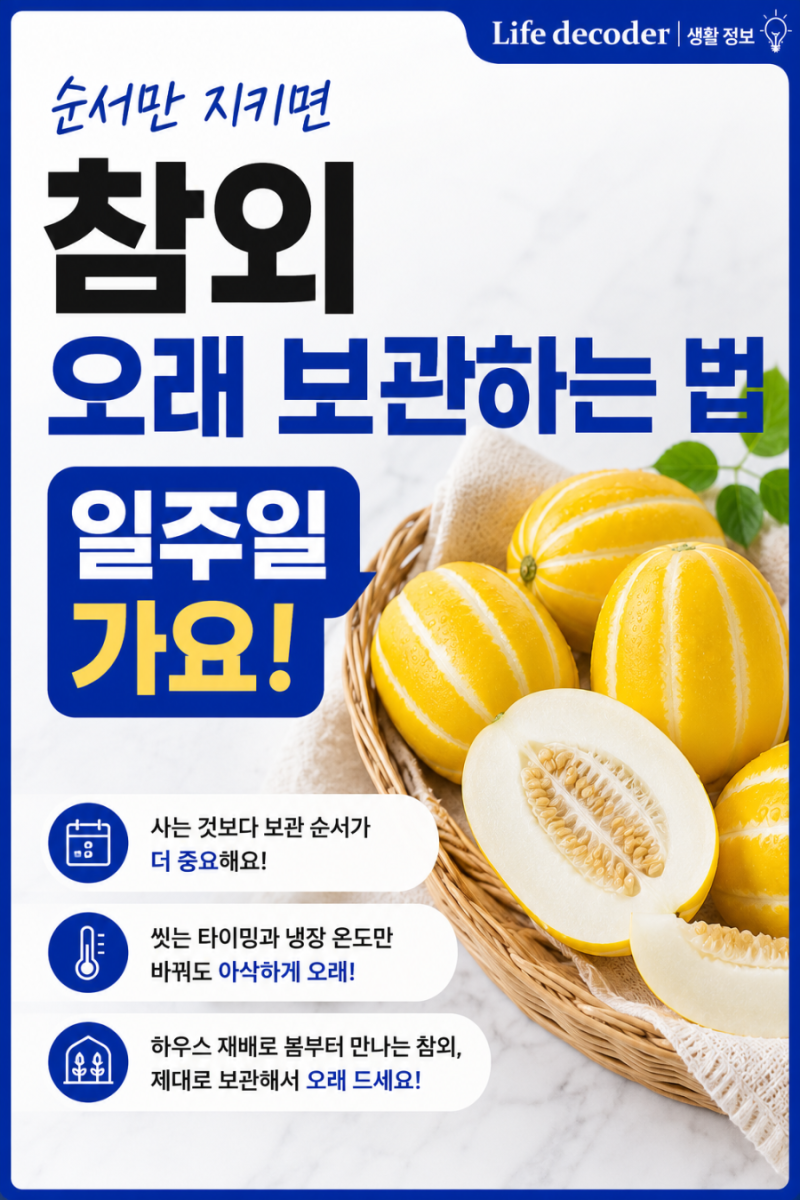 참외 유통기한과 오래 보관하는 법, 순서만 지키면 일주일은 가요