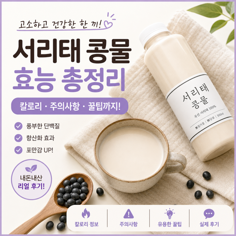서리태 콩물효능 칼로리 주의점과 나만의 꿀팁