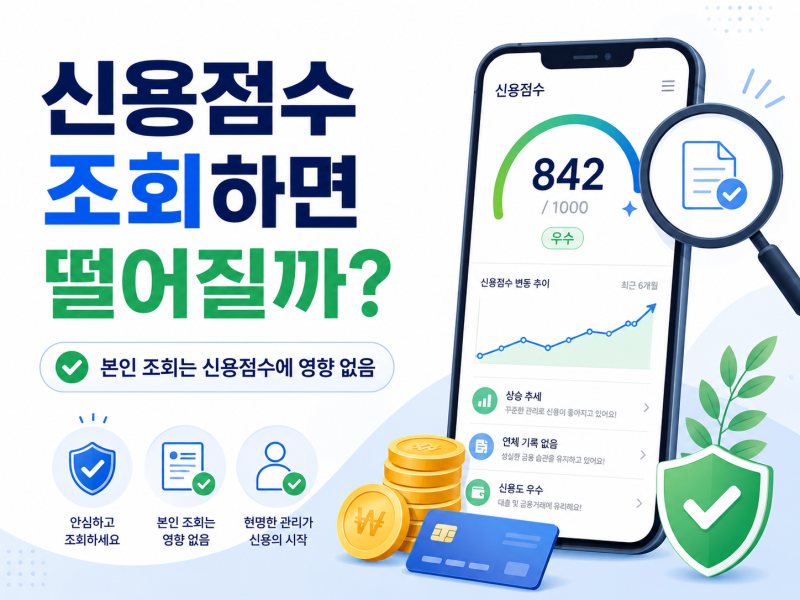 신용점수 조회하면 떨어질까? 대출 한도조회·조회기록 영향 총정리