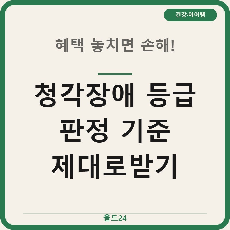 청각장애 등급 판정 기준 복지혜택 TOP5 제대로받기