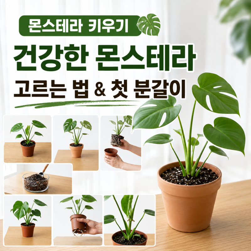 몬스테라 키우기 | 건강한 몬스테라 고르는 법과 첫 분갈이 1편