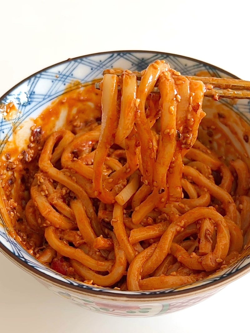 땅콩비빔우동면 레시피, 땅콩버터와 로우깐마 있으면 꼭 만들어보세요