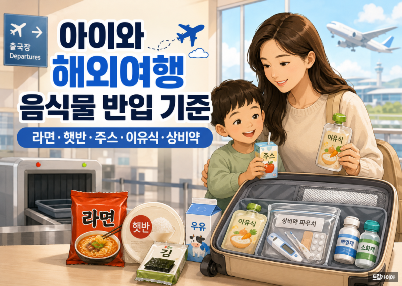 아이와 해외여행 음식물 반입 기준｜라면·햇반·주스·이유식·상비약까지