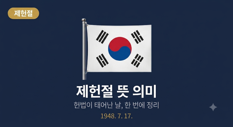 <b>제헌절</b> <b>뜻</b> <b>의미</b> 쉽게 정리｜26년에 공휴일 된 이유