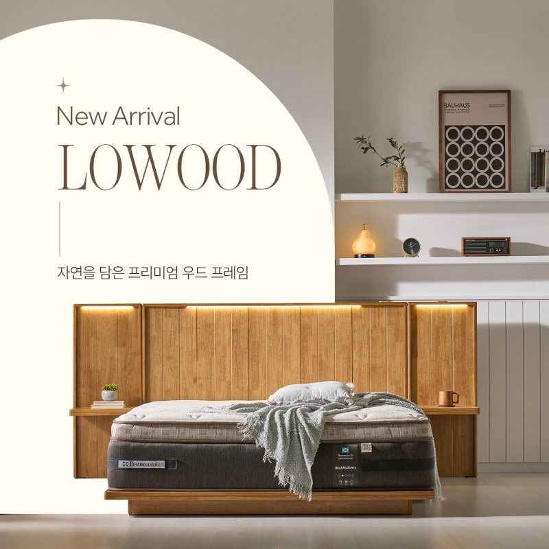 저상형 침대 추천! 공간을 넓게 쓰는 원목 침대 프레임, 씰리침대 로우드 (LOWOOD) 출시