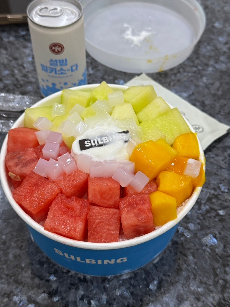 설빙 빙수 추천 과일화채빙수 먹는 법 배민 배달 후기