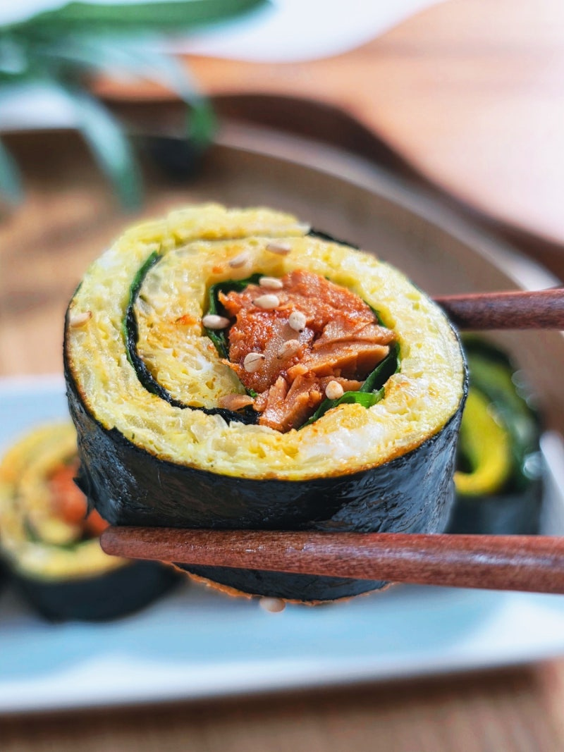 밥 한톨도 없는 살이 쭉쭉 빠지는? 양배추 고추참치 김밥 만들기, 2줄 먹어도 죄책감 없어요~