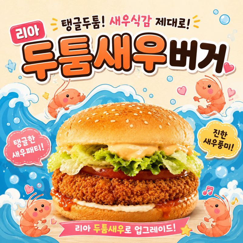 롯데리아 리아 두툼새우 후기 가격 칼로리 새우 패티가 이렇게 두툼하다고?