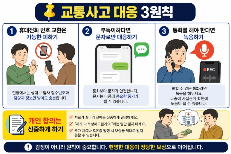 가해자와 직접 연락하지 마세요! 교통사고 보상에서 가장 중요한 3가지
