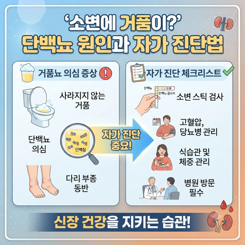 단백뇨 원인 소변 거품 의심될 때 자가 진단법