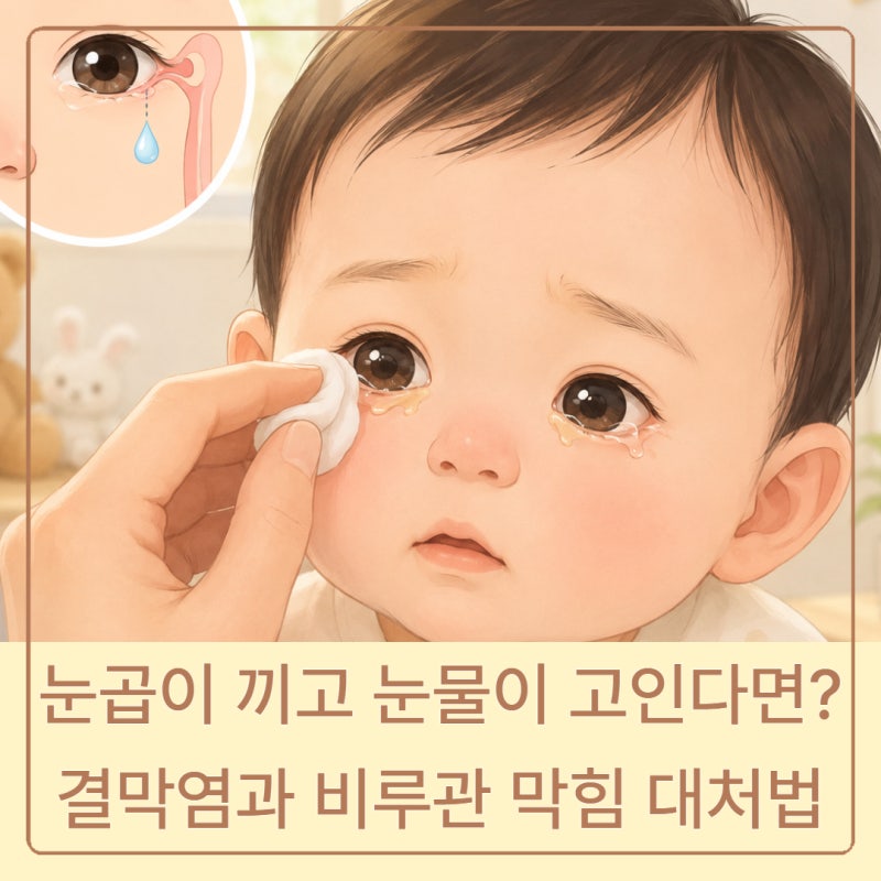 아기 눈곱이 자주 끼고 눈물이 고인다면? 영유아 결막염과 비루관 막힘 대처법