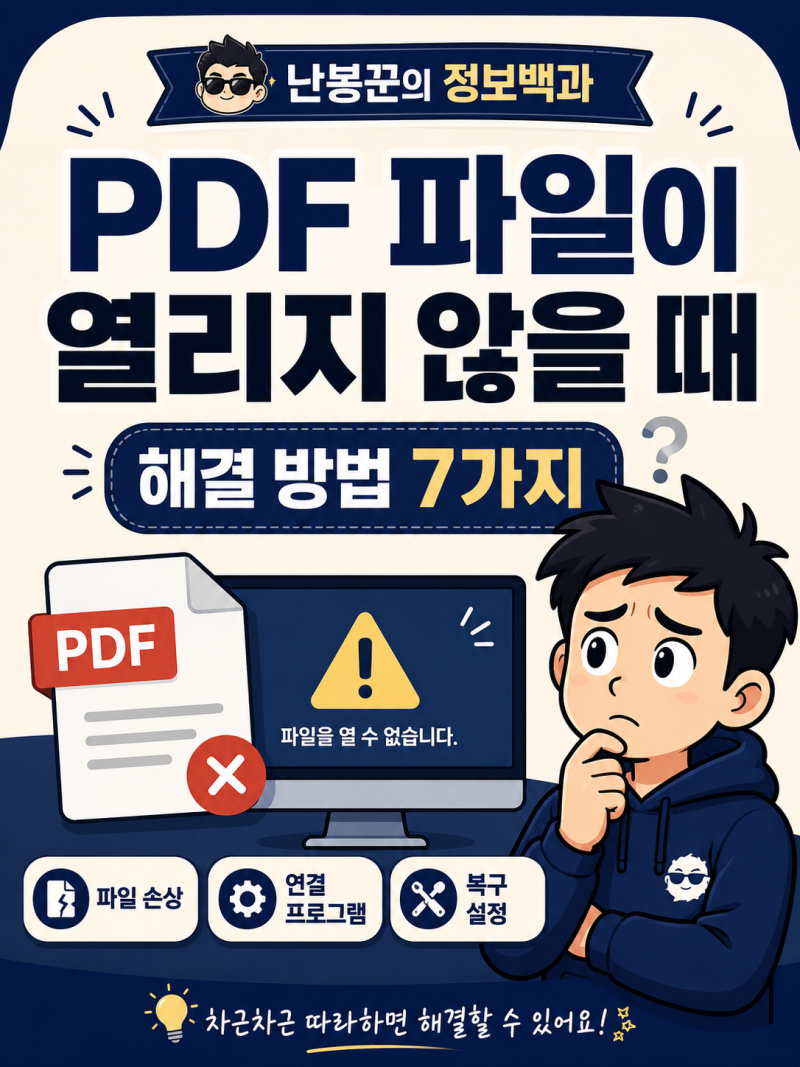 PDF 파일이 열리지 않을 때 해결 방법 7가지｜파일 손상·연결 프로그램 오류 해결