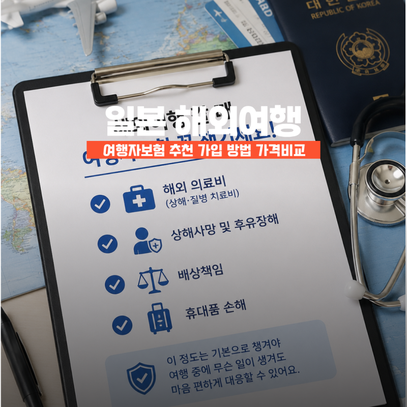 일본 해외여행 여행자보험 추천 가입 방법 가격비교
