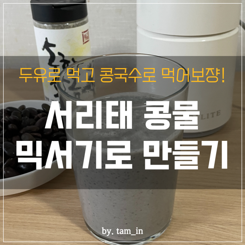[레시피] 서리태 콩물 만들기｜두유로 먹어도 맛있는 콩국물 만들기! 믹서기로 만드는 법 + ....