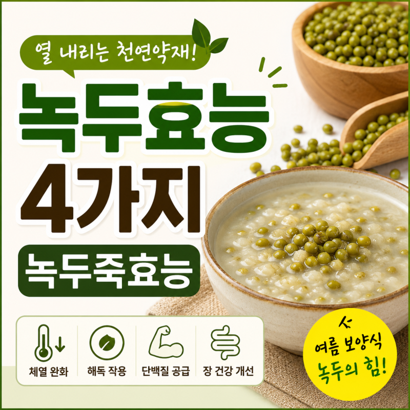 열 내리는 천연약재 녹두효능 4가지, 녹두죽효능