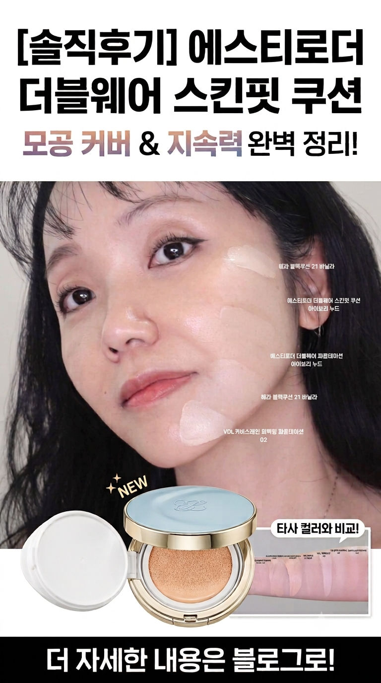 에스티로더 더블웨어 스킨핏 쿠션 솔직후기 모공 커버와 지속력